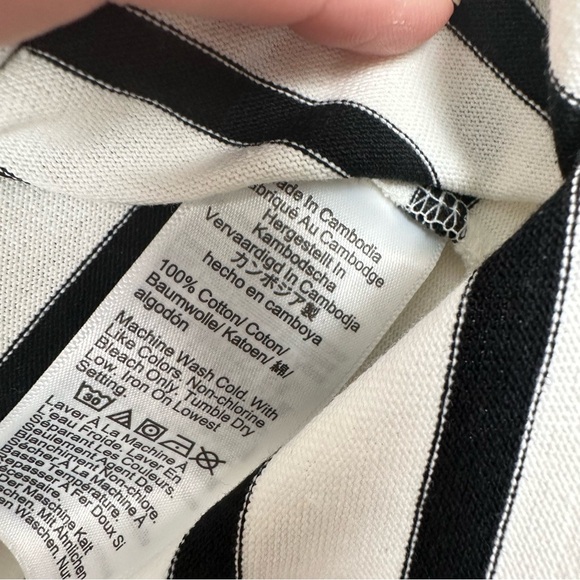 J. Crew BESTSELLER Cropped boatneck T-shirt mariner cotton Navy Stripe XXS BX290 - Picture 3 of 8